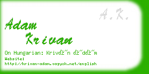 adam krivan business card